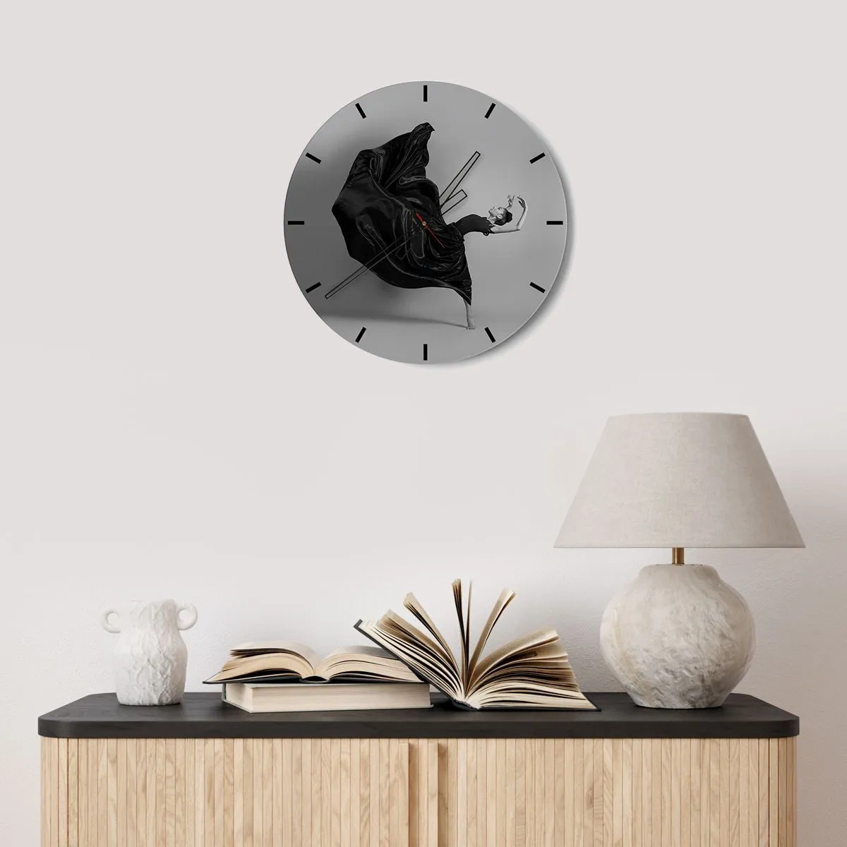 Wanduhr - Glasuhr - Beflügelt durch die Musik - 40x40 cm