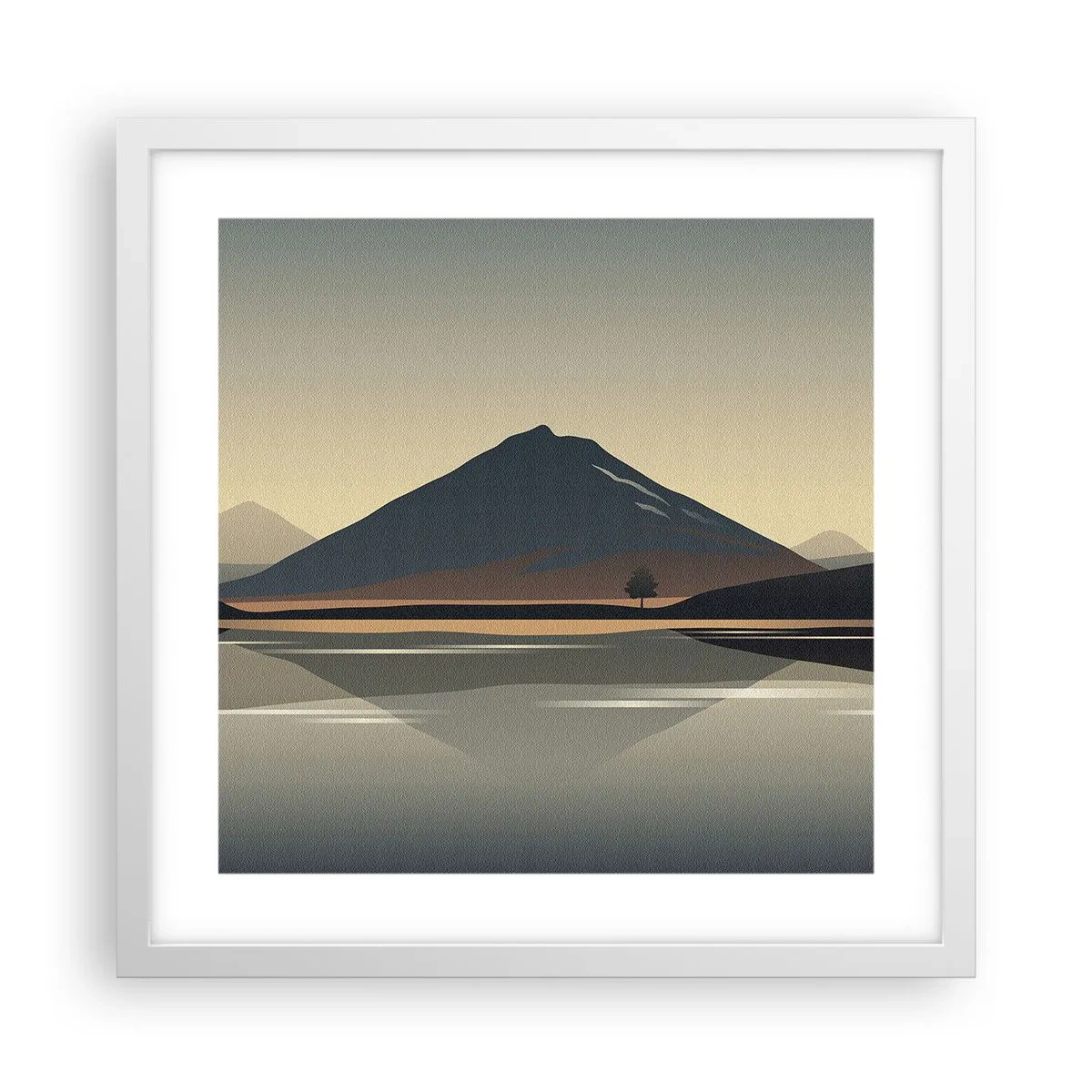 Poster in einem weißen Rahmen - Spiegelreflexion - 40x40 cm