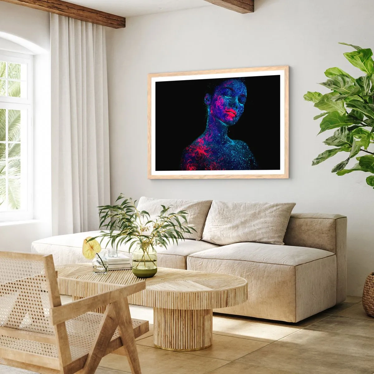 Poster in einem Rahmen aus heller Eiche - Im Sternenstaub - 50x40 cm