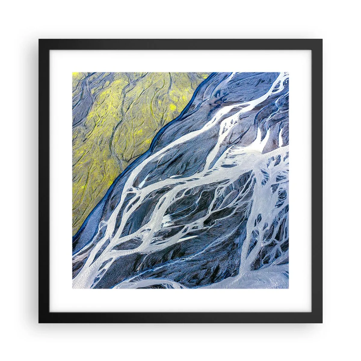 Poster in einem schwarzem Rahmen - Felsmalereien der Natur - 40x40 cm