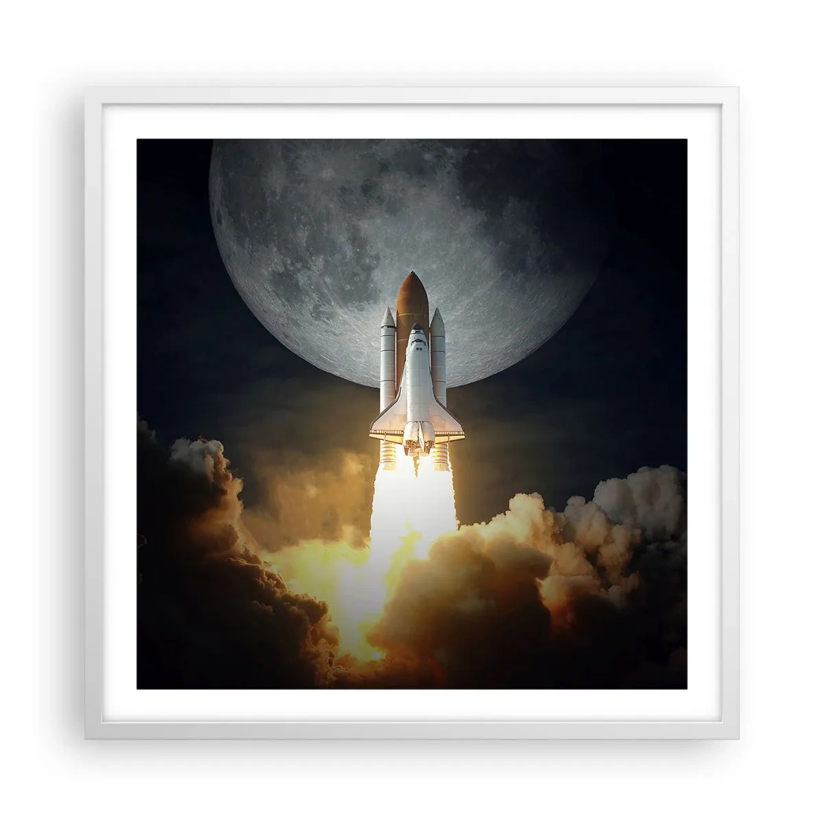 Poster in einem weißen Rahmen - Beginn eines überirdischen Abenteuers - 60x60 cm