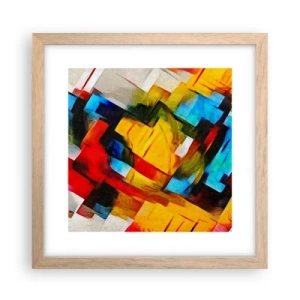 Poster in einem Rahmen aus heller Eiche - Ein bunter Interleaver - 30x30 cm