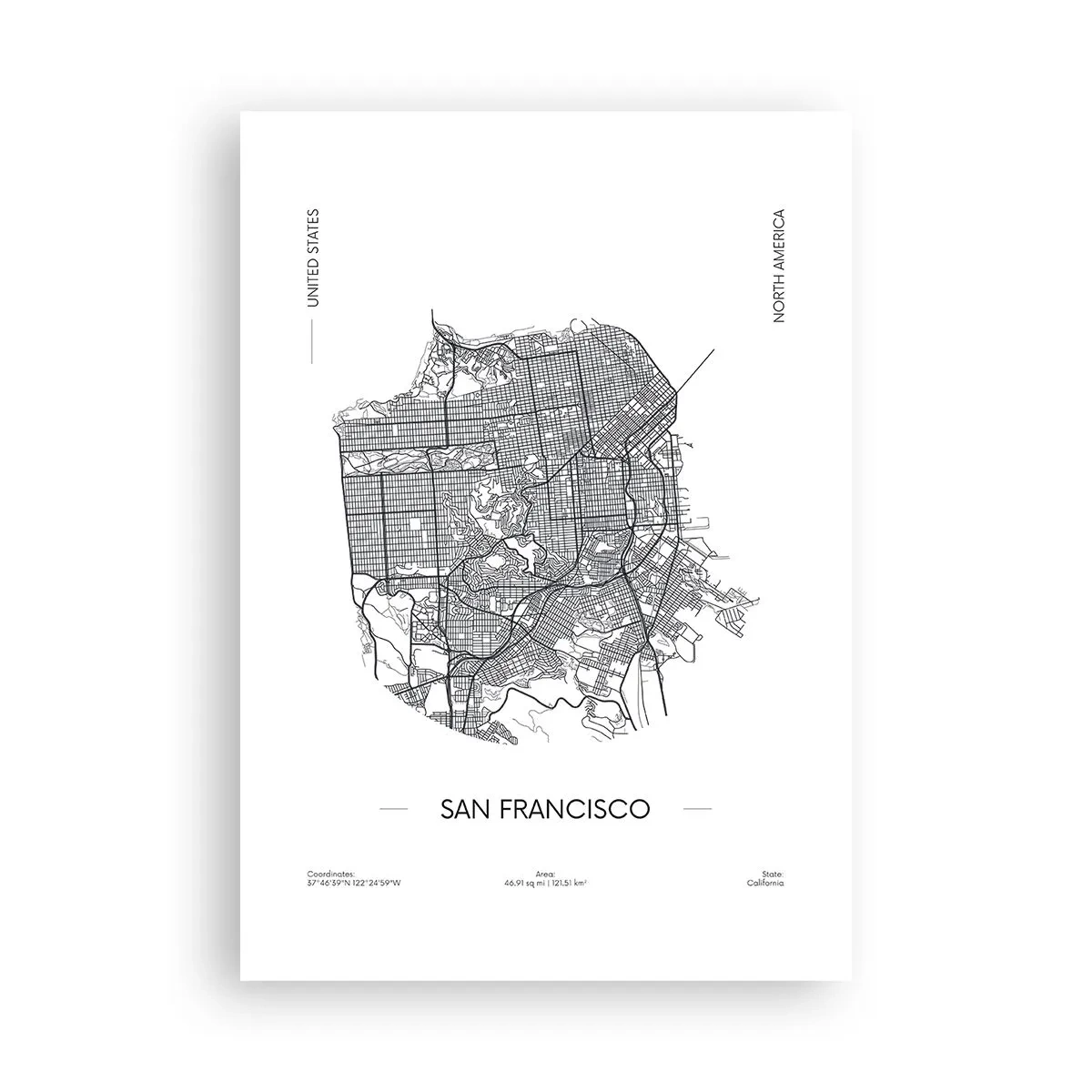 Poster - Anatomie von San Francisco - 70x100 cm