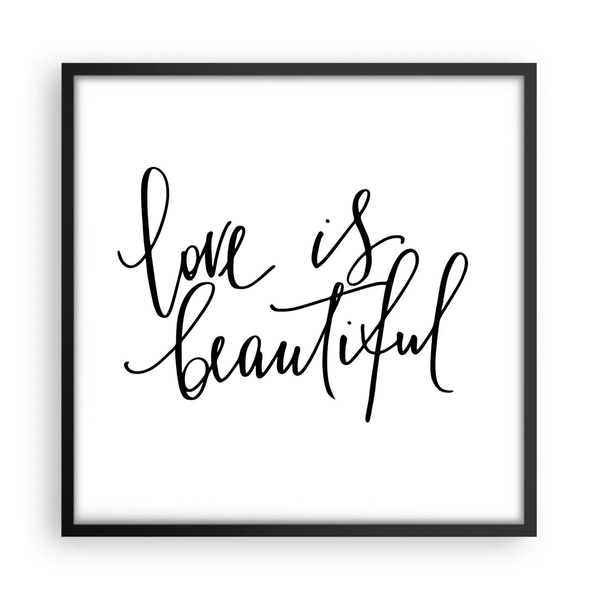 Poster in einem schwarzem Rahmen - Lies und wiederhol - 50x50 cm