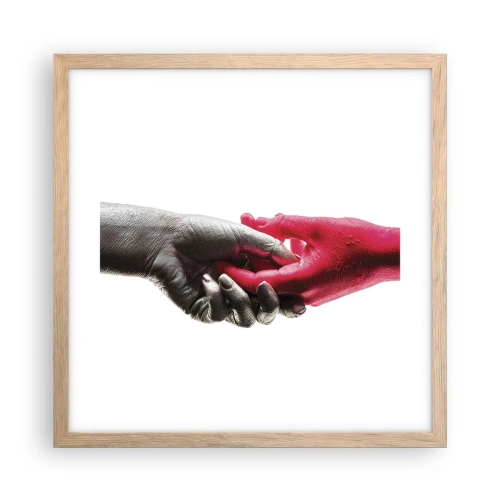 Poster in einem Rahmen aus heller Eiche - Gemeinsam, obwohl anders - 40x40 cm