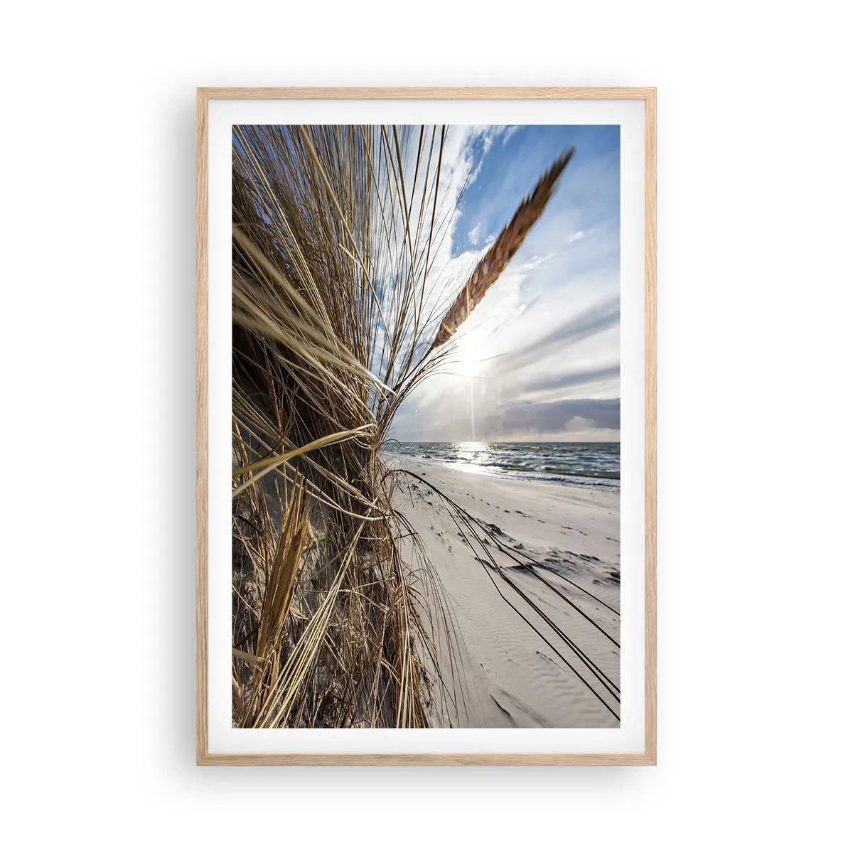 Poster in einem Rahmen aus heller Eiche - Ein Treffen der Elemente der Natur - 61x91 cm