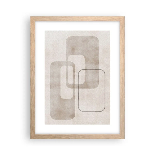 Poster in einem Rahmen aus heller Eiche - Geometrische Fuge - 30x40 cm