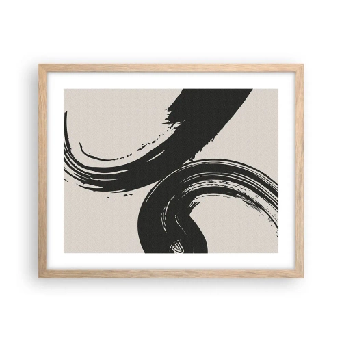 Poster in einem Rahmen aus heller Eiche - Ausladend und kreisförmig - 50x40 cm