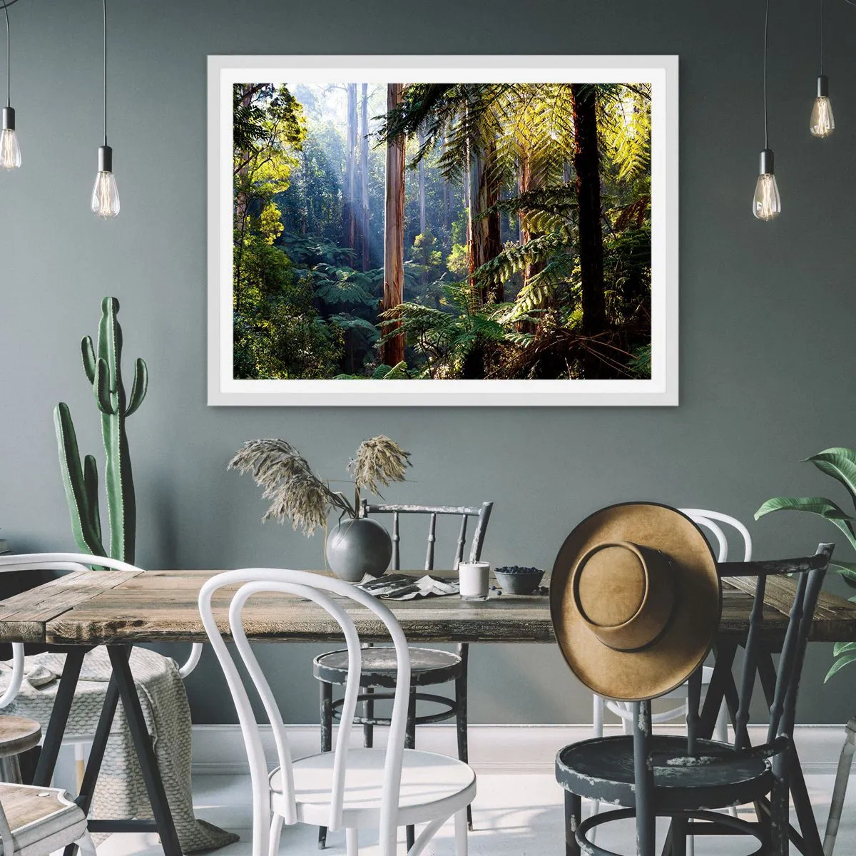 Poster in einem weißen Rahmen - Ein Waldmärchen - 70x50 cm