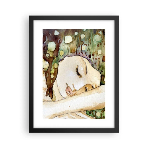 Poster in einem schwarzem Rahmen - Ein smaragd-violetter Traum - 30x40 cm