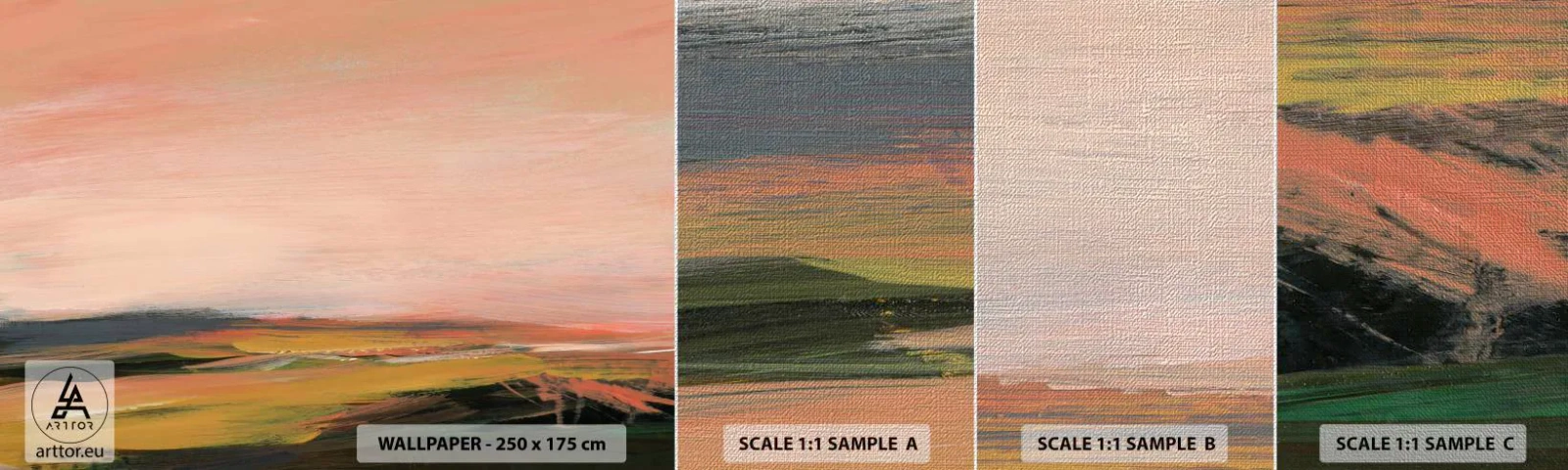 Fototapeten Muster Premium Canvas - In Rosatönen - Landschaft, Stück, Sicht - 100x30 cm