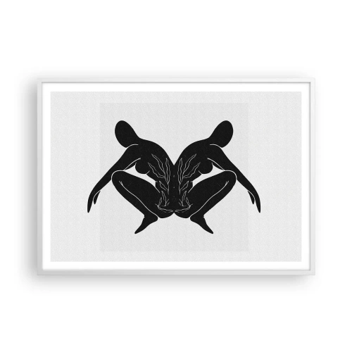 Poster in einem weißen Rahmen - Gemeinsame Seele - 100x70 cm