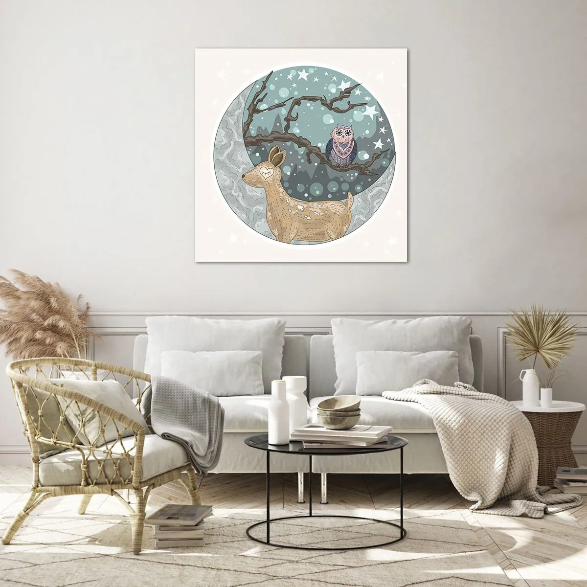 Glasbild - Bild auf glas - Eine märchenhafte Waldnacht - 60x60 cm