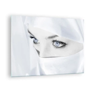 Glasbild - Bild auf glas - Ein subtiles Porträt mit ausdrucksstarken blauen Augen - 70x50cm - Aus Tausendundeiner Nacht - Moderne Wanddekoration für Wohnzimmer und Schlafzimmer ARTTOR