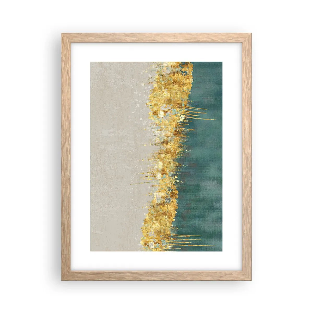 Poster in einem Rahmen aus heller Eiche - Goldener Rand - 30x40 cm