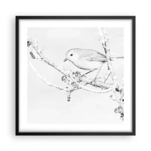 Poster in einem schwarzem Rahmen - Wintermorgen - 50x50 cm