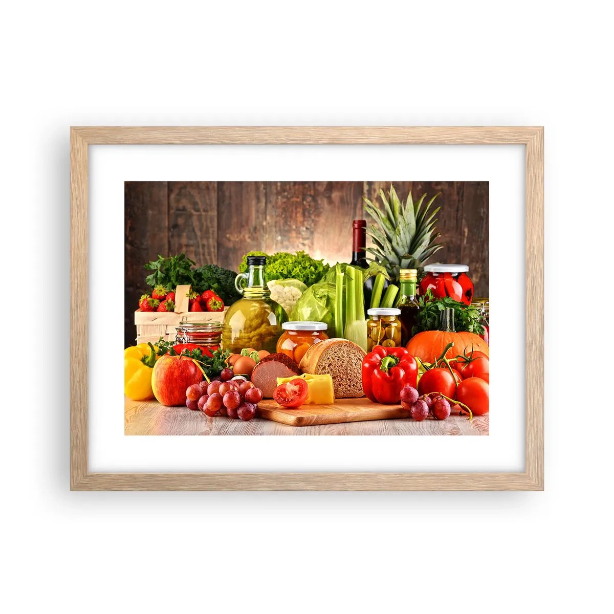 Poster in einem Rahmen aus heller Eiche - Geräuchert, gebacken und eingelegt - 40x30 cm