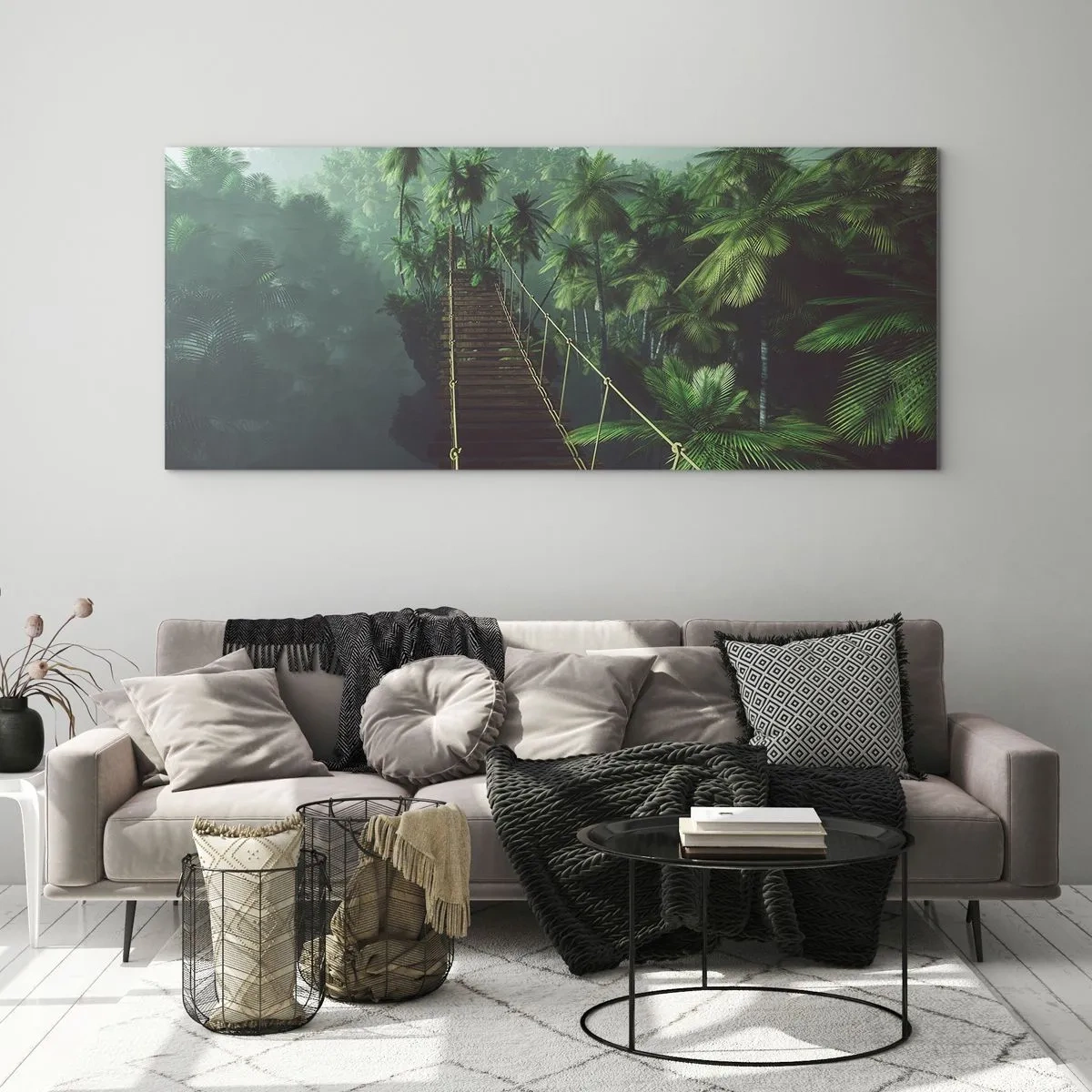 Glasbild - Bild auf glas - Über der Brandung des Grüns - 100x40 cm