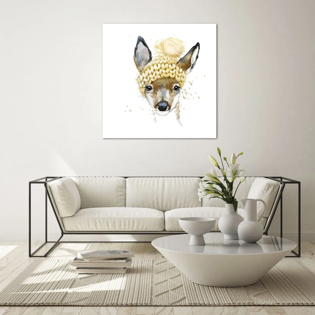 Glasbild - Bild auf glas - Für den Winter im verschneiten Wald - 60x60 cm