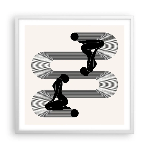Poster in einem weißen Rahmen - Sinnliche Symmetrie - 60x60 cm