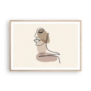 Poster in einem Rahmen aus heller Eiche - Sich selbst zugehört - 100x70 cm