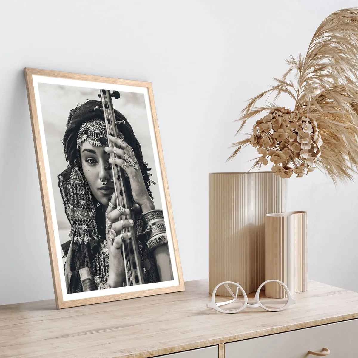 Poster in einem Rahmen aus heller Eiche - Die Musik des Orients selbst - 70x100 cm