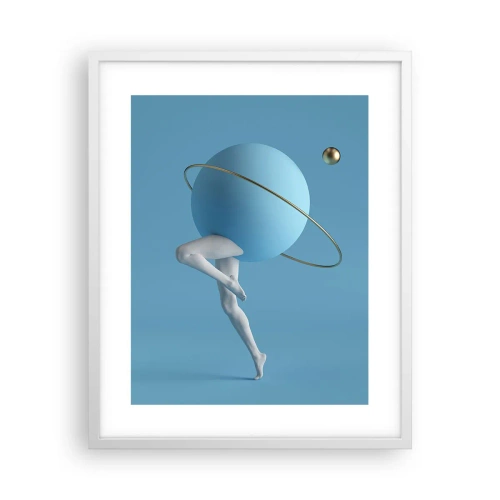 Poster in einem weißen Rahmen - Und die Planeten spielen verrückt - 40x50 cm