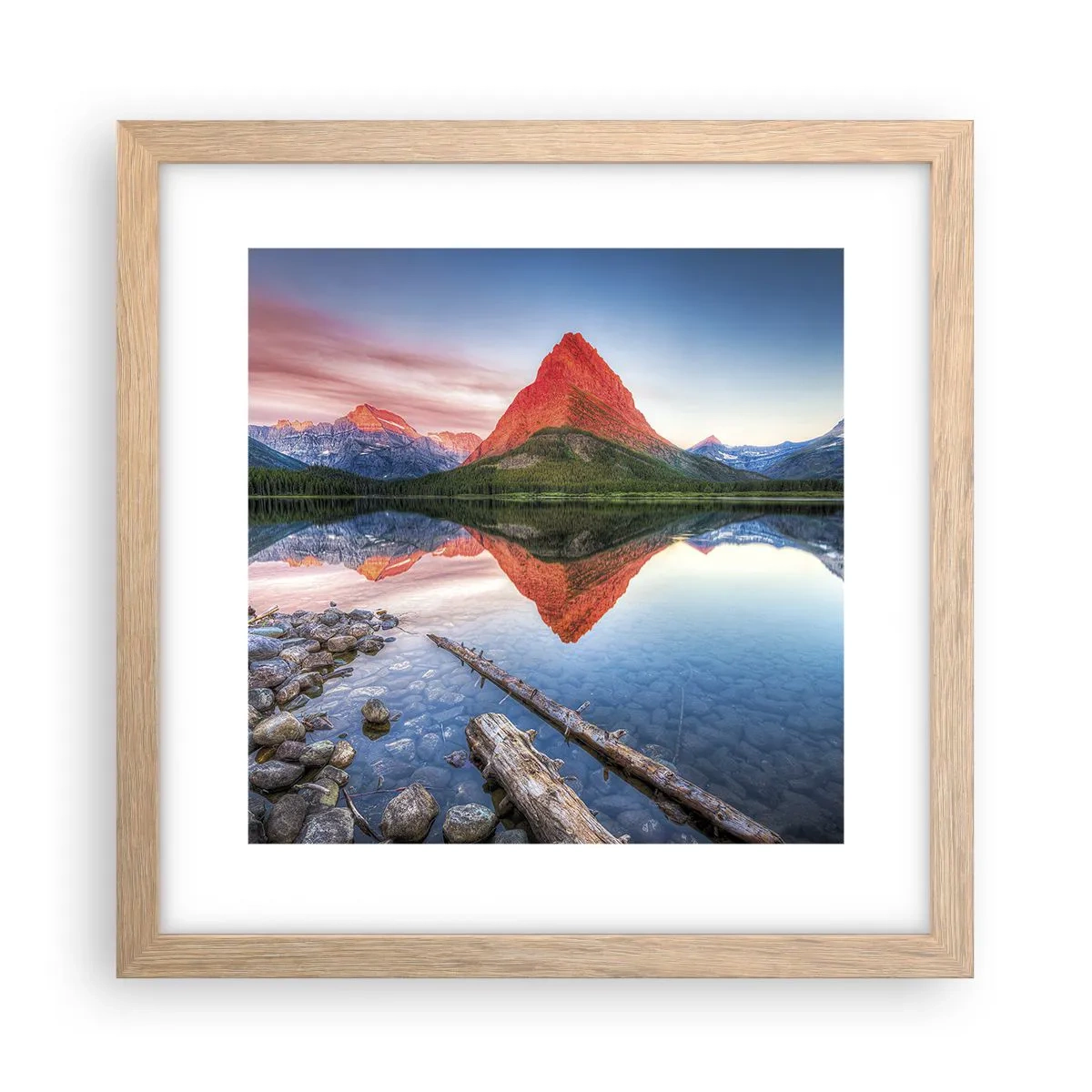 Poster in einem Rahmen aus heller Eiche - Hitze und Kälte - 30x30 cm