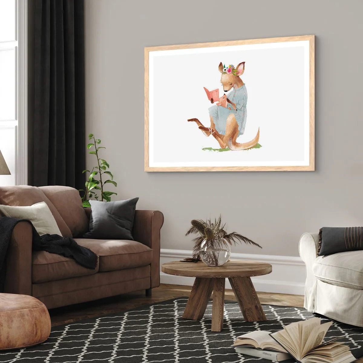 Poster in einem Rahmen aus heller Eiche - Lies mir vor Mama - 100x70 cm