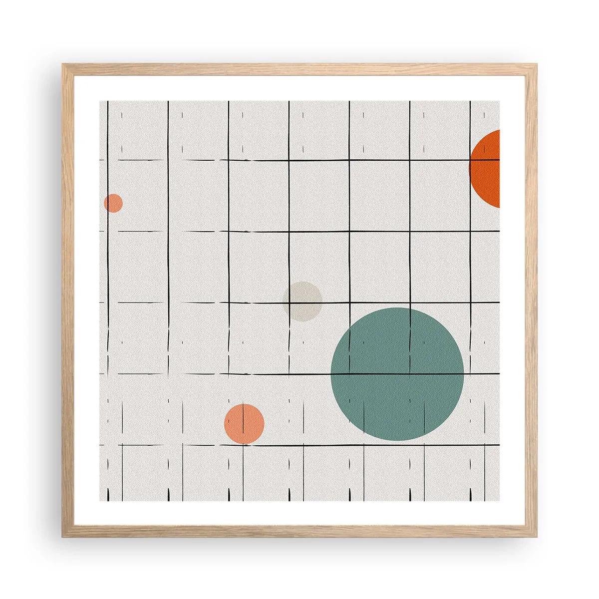 Poster in einem Rahmen aus heller Eiche - Gefangen. Wir oder sie? - 60x60 cm