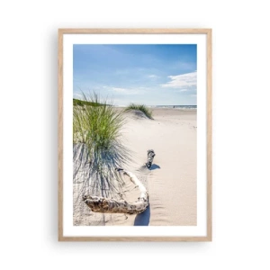 Poster in einem Rahmen aus heller Eiche - Der schönste Strand? Ostsee-Strand - 50x70 cm