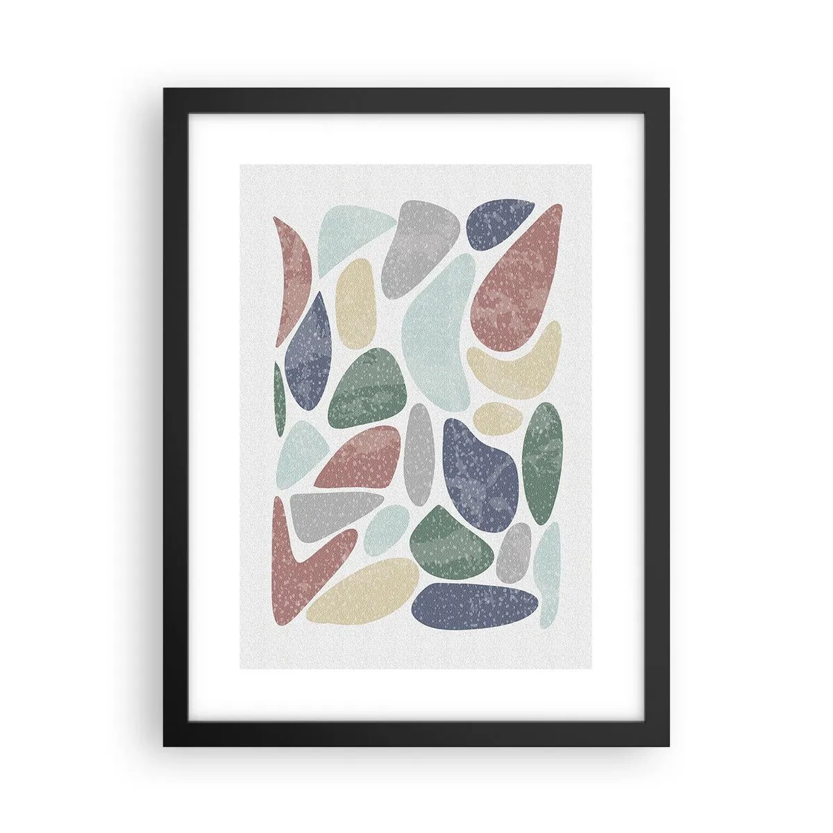 Poster in einem schwarzem Rahmen - Mosaik aus pulverförmigen Farben - 30x40 cm