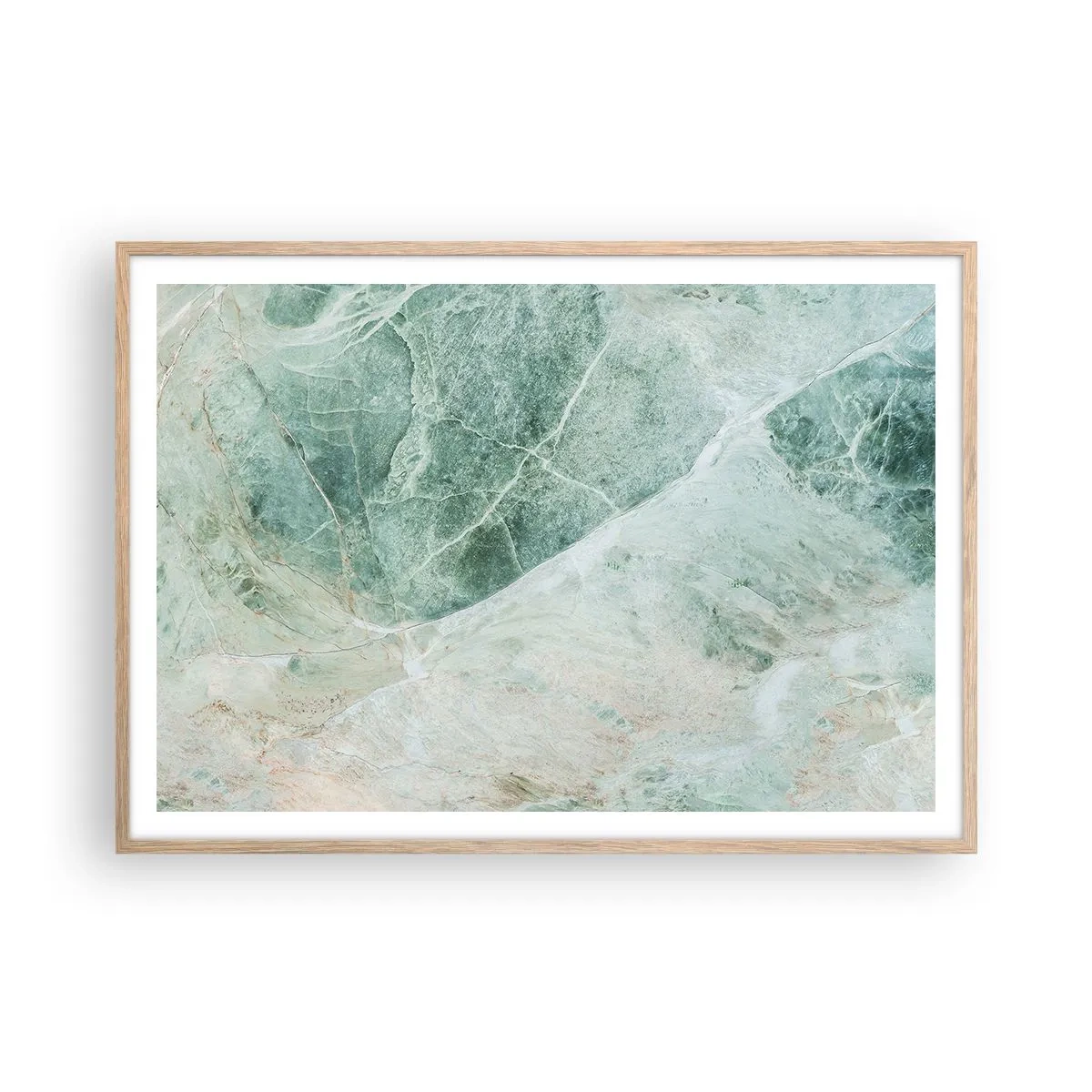 Poster in einem Rahmen aus heller Eiche - Edle Kälte des Steins - 100x70 cm