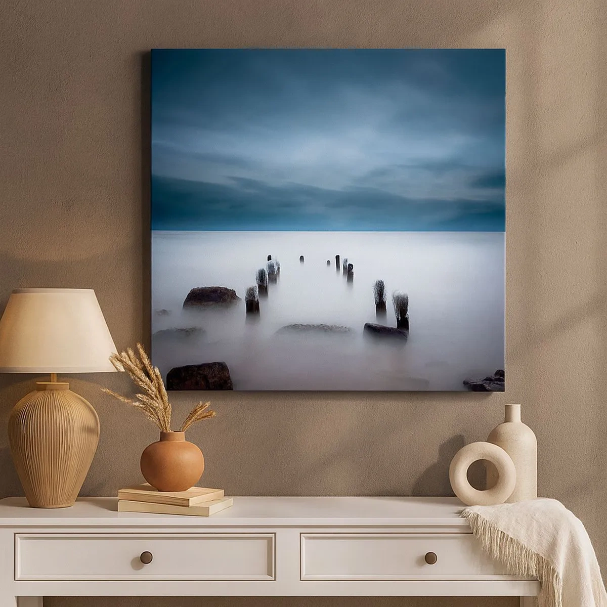 Bild auf Leinwand - Leinwandbild - Nachdenklicher See - 30x30 cm