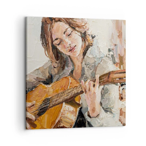 Bild auf Leinwand - Leinwandbild - Konzert für Gitarre und Mädchenherz - 60x60 cm