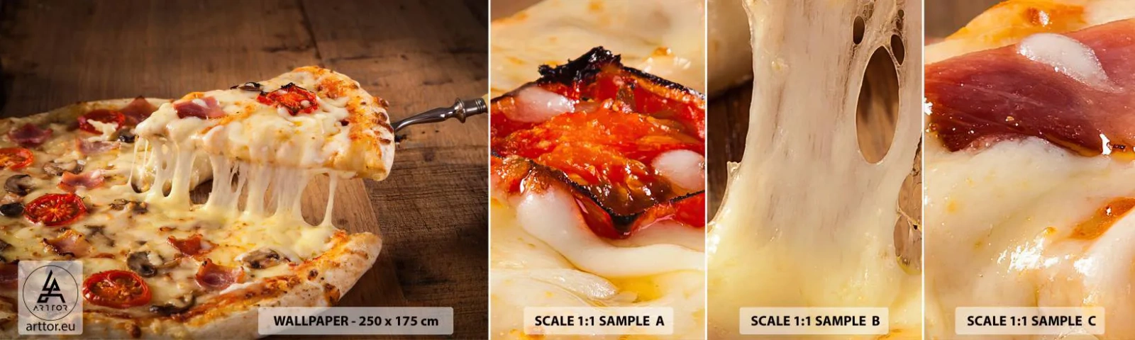 Fototapeten Muster Selbstklebend Deluxe Sticker - Ein Meisterwerk der italienischen Kunst - Gastronomie, Pizza, Italien - 100x30 cm