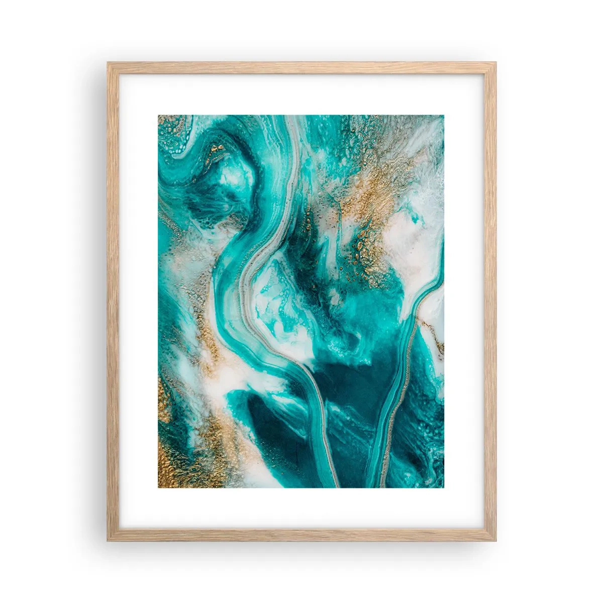 Poster in einem Rahmen aus heller Eiche - Der Fluss aus Gold - 40x50 cm