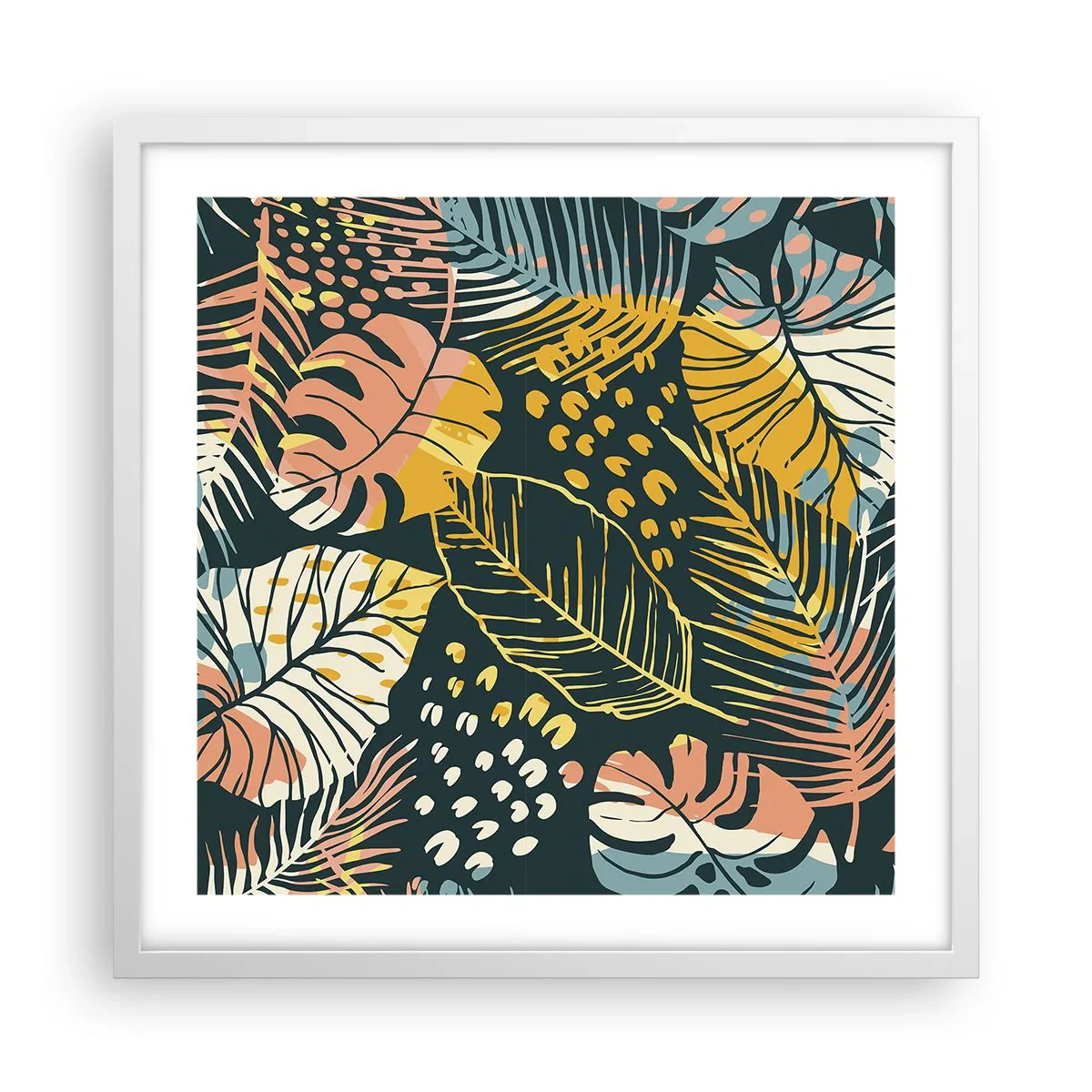 Poster in einem weißen Rahmen - Grüne Fantasie - 50x50 cm