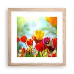 Poster in einem Rahmen aus heller Eiche - Alle Farben der Sonne - 30x30 cm