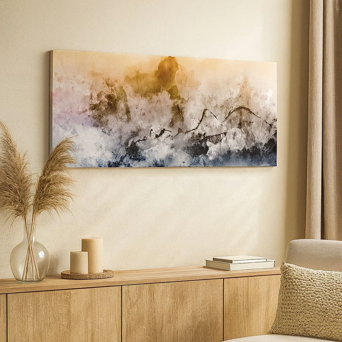 Bild auf Leinwand - Leinwandbild - In einer Nebelwolke ertrunken - 100x40 cm