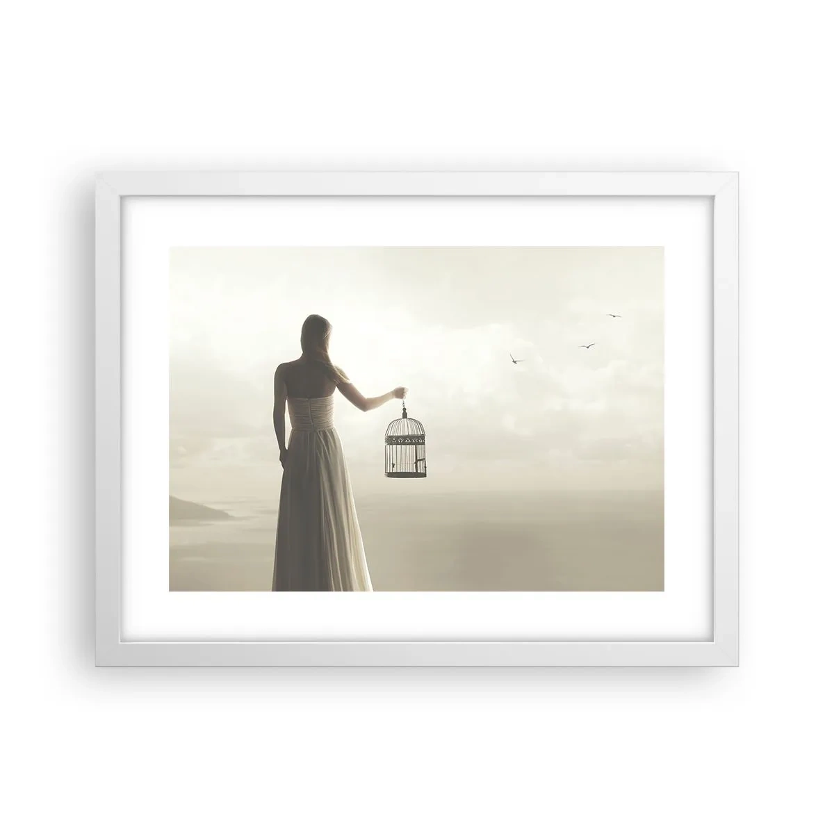 Poster in einem weißen Rahmen - Sei frei - 40x30 cm