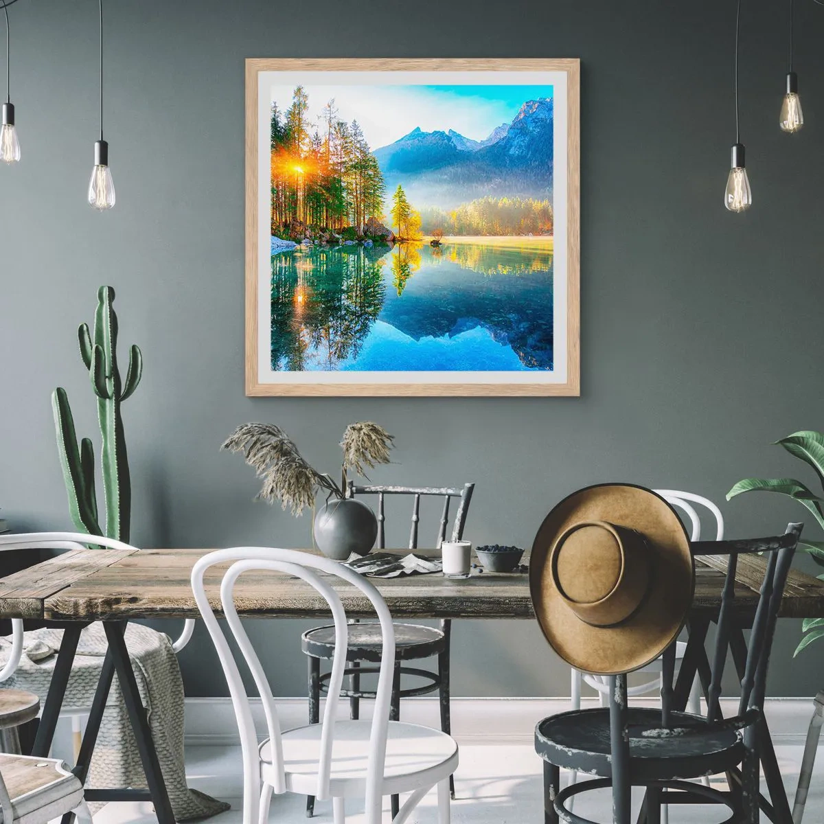 Poster in einem Rahmen aus heller Eiche - Majestät und Süße - 30x30 cm