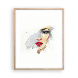 Poster in einem Rahmen aus heller Eiche - Abspiegeln in einem Wassertropfen - 40x50 cm