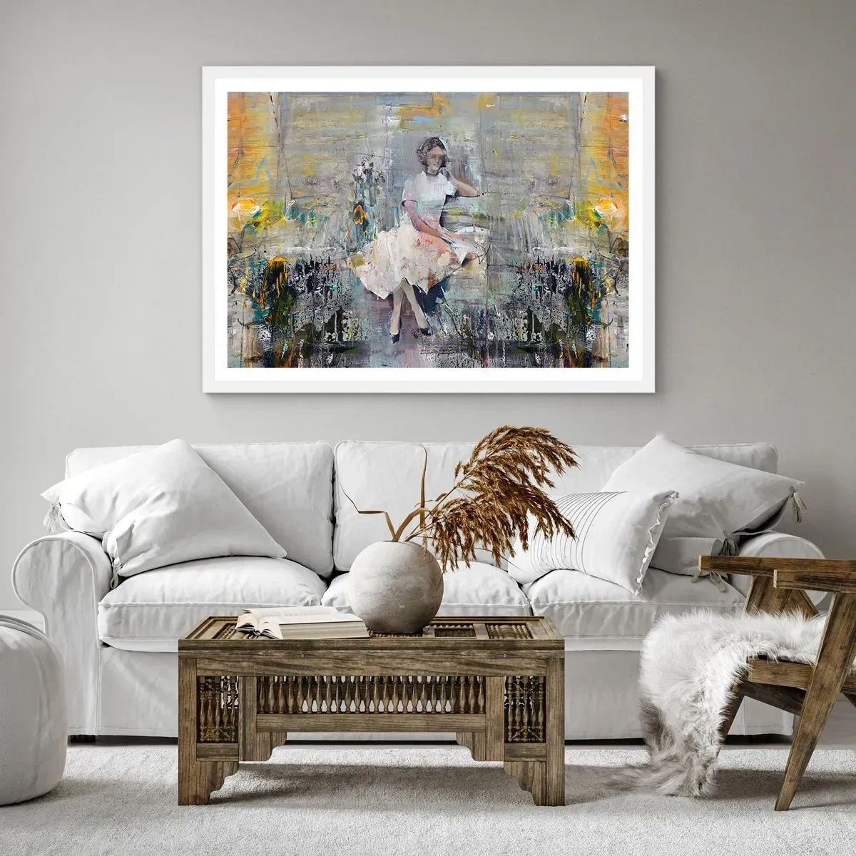 Poster in einem weißen Rahmen - Klassisch und modern - 91x61 cm