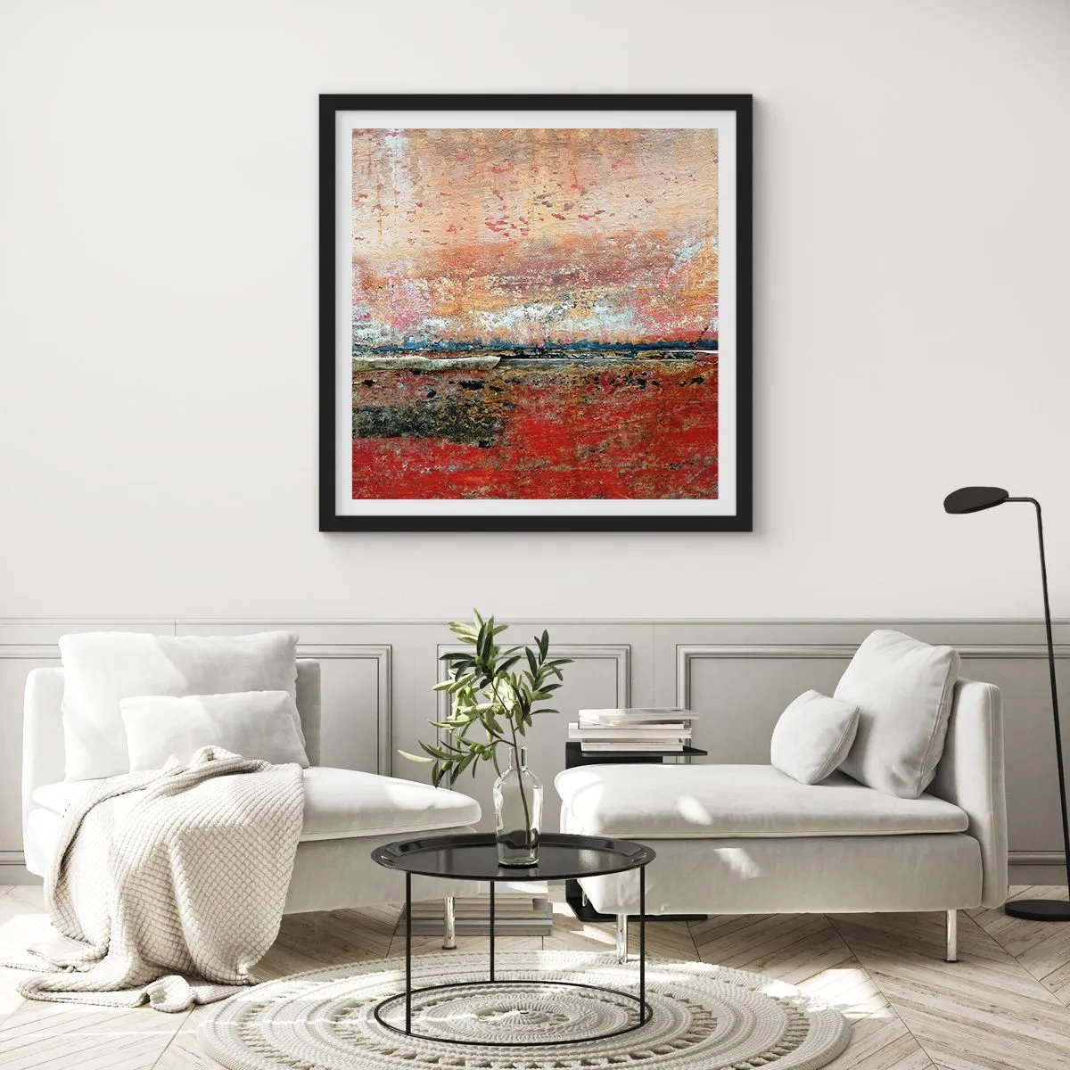 Poster in einem schwarzem Rahmen - Vielleicht liegt es am Meer - 30x30 cm