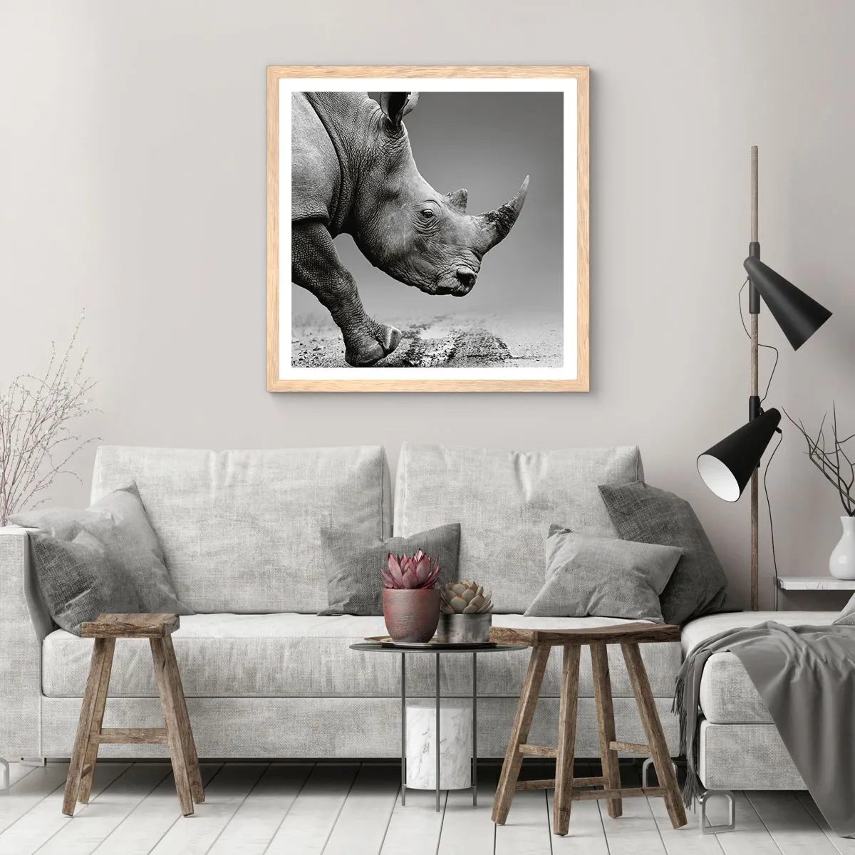 Poster in einem Rahmen aus heller Eiche - Unaufhaltsame Stärke - 50x50 cm
