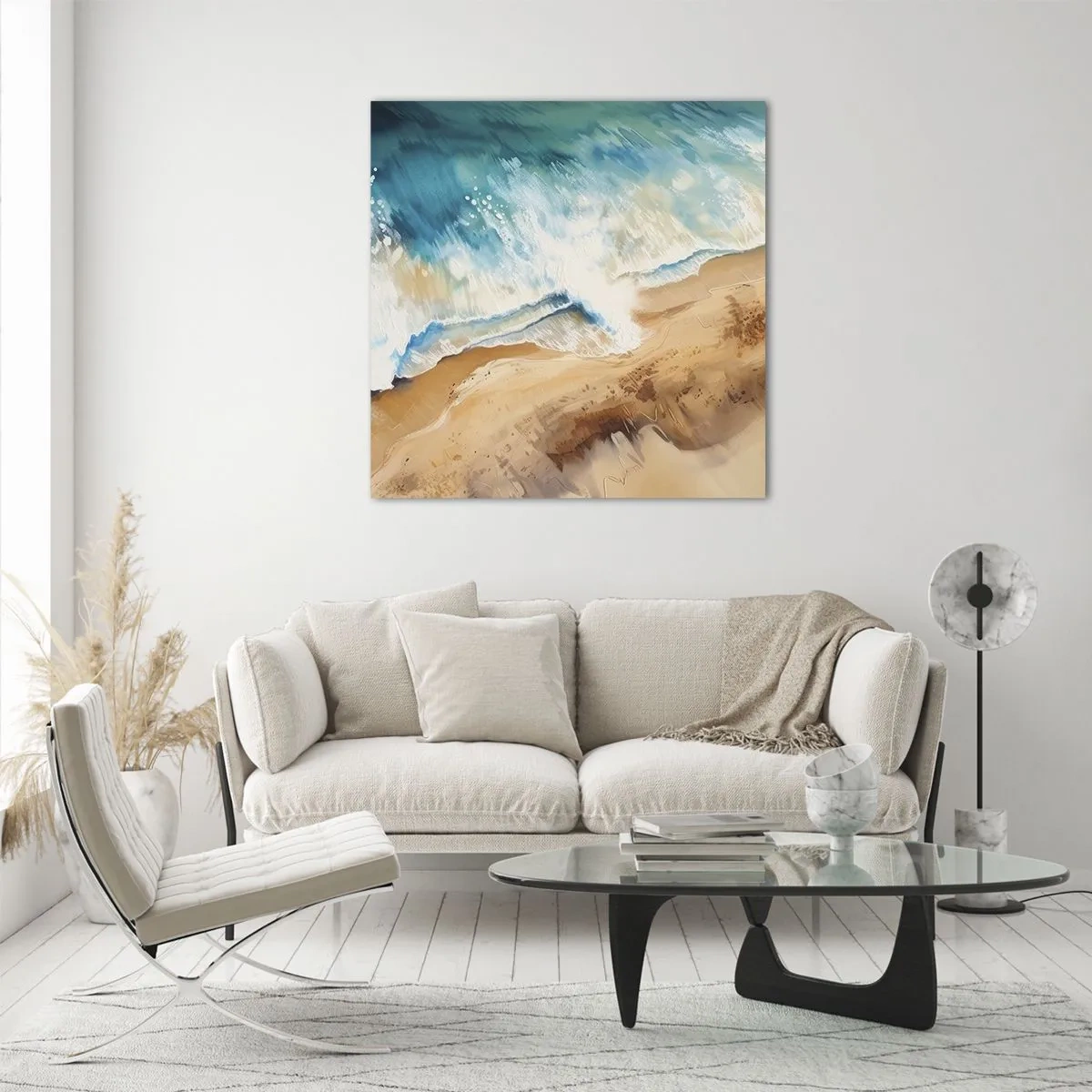 Glasbild - Bild auf glas - Zurückkehrende Welle - 70x70 cm