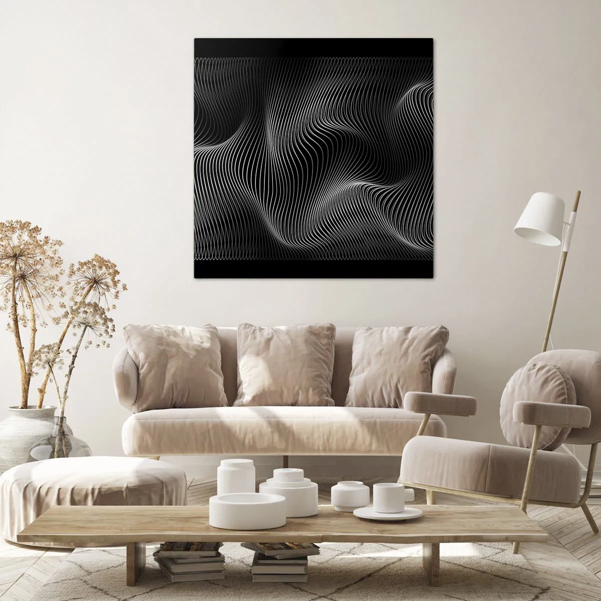 Bild auf Leinwand - Leinwandbild - Lichttanz im Raum - 70x70 cm