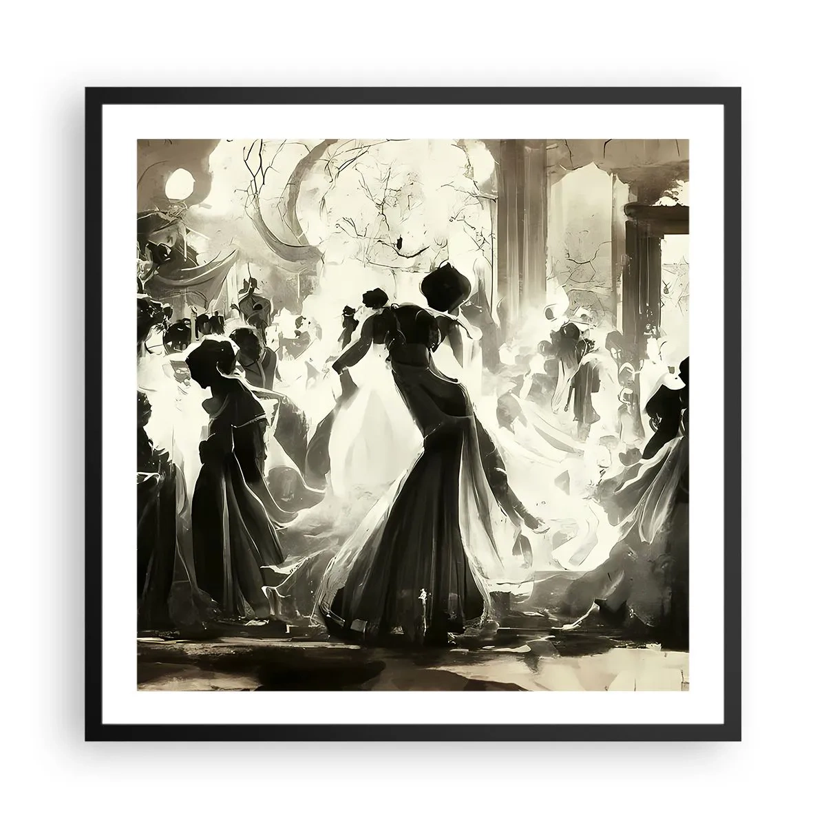 Poster in einem schwarzem Rahmen - Die große Maskerade - 60x60 cm