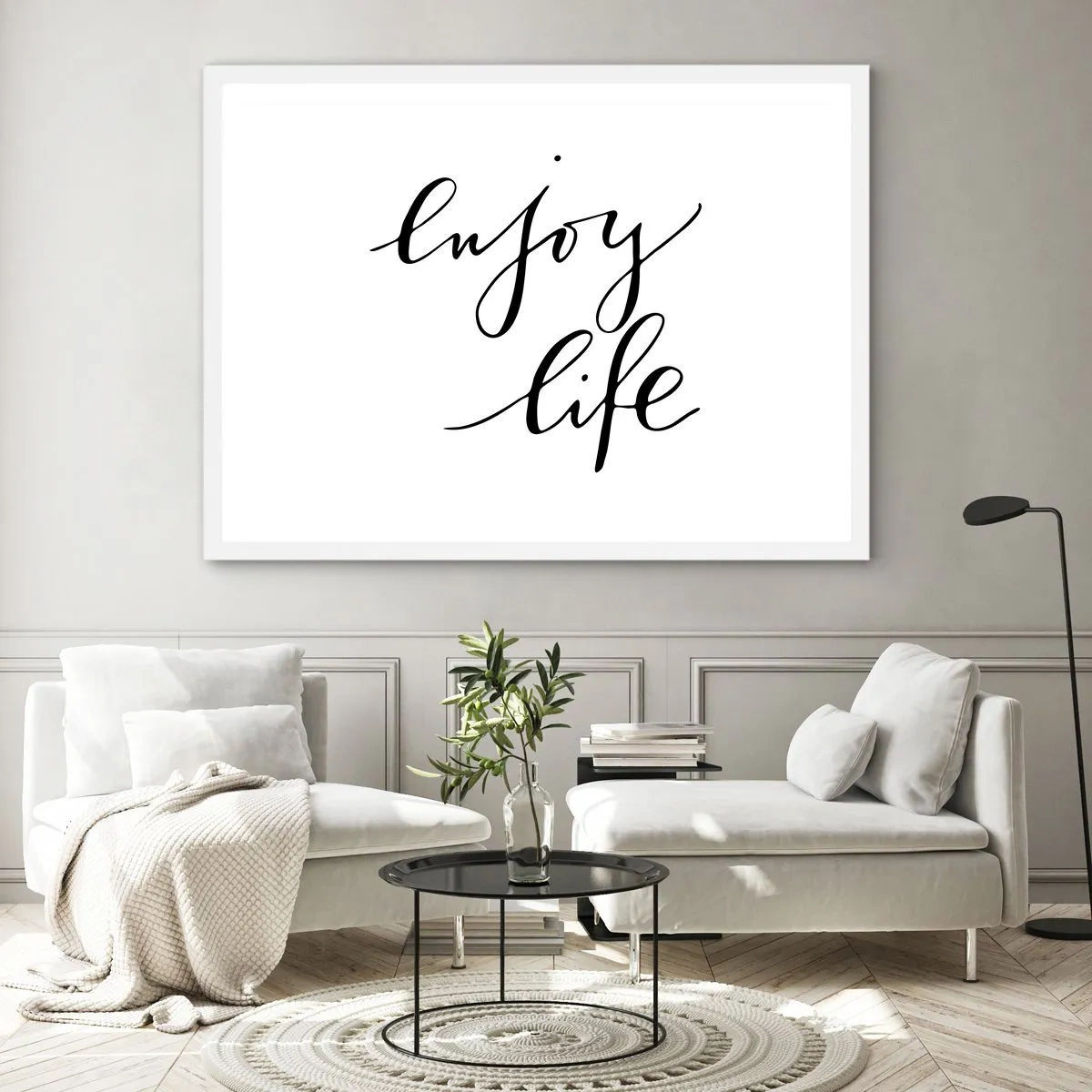 Poster in einem weißen Rahmen - Nichts hinzufügen… - 100x70 cm